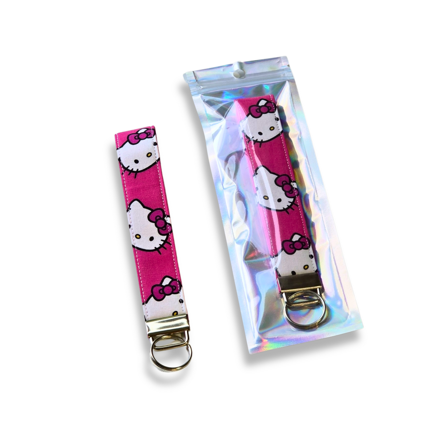 Hello Kitty Cute Keychain Fob Wristlet in Kitty Faces