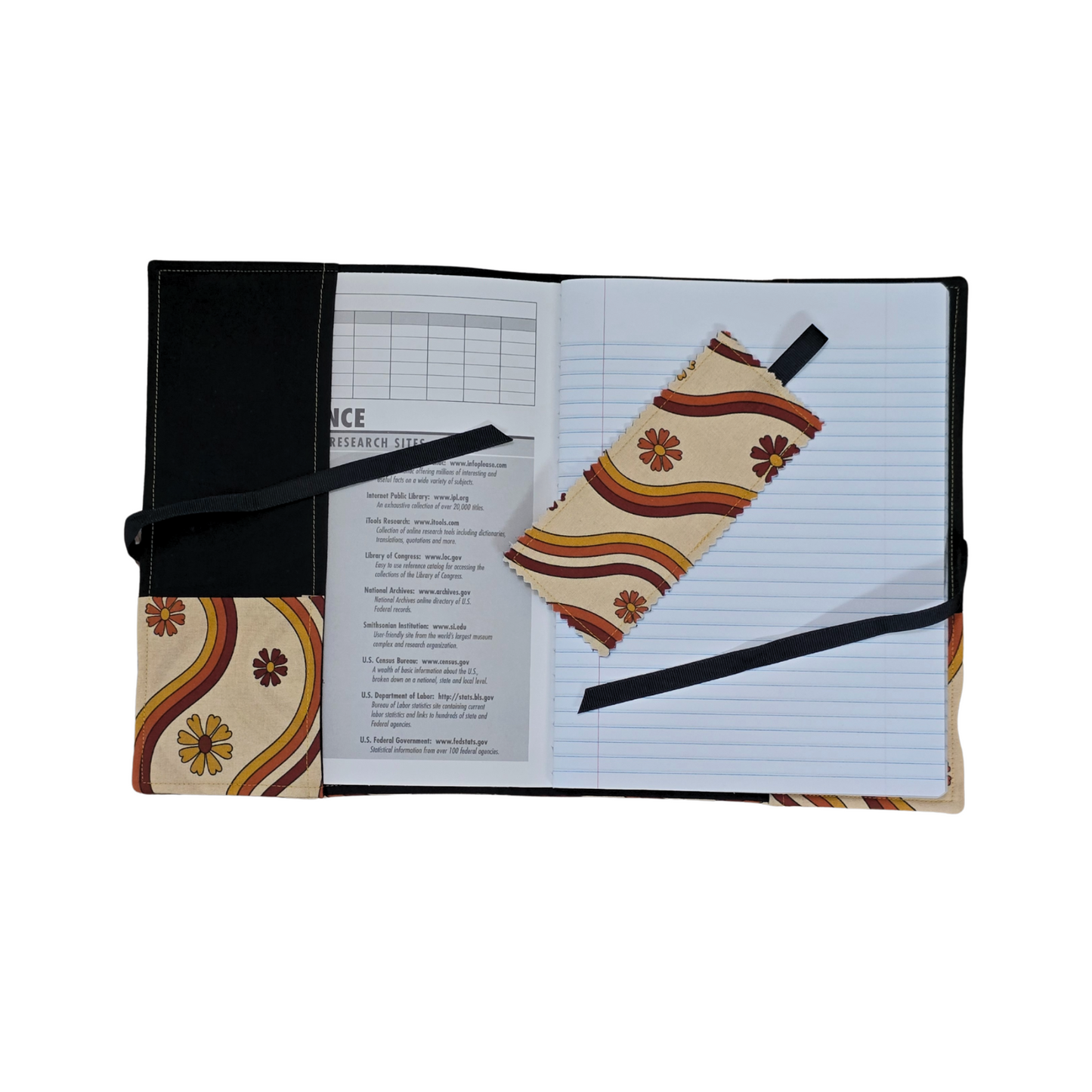 Groovy Composition Book Cover in Daisy Tan Waves