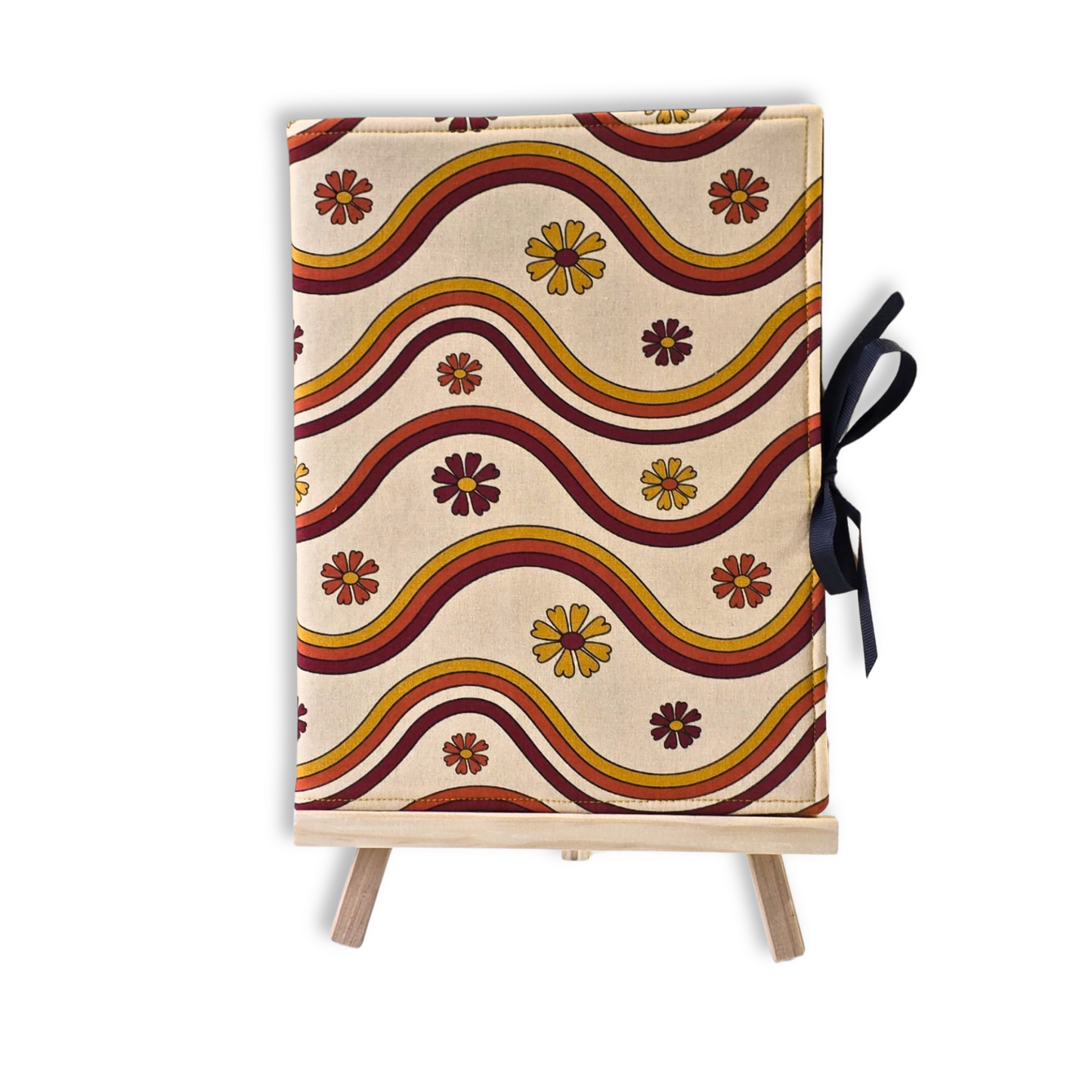 Groovy Composition Book Cover in Daisy Tan Waves