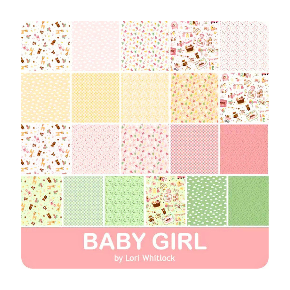 Baby Girl Fabric Jelly Roll for Riley Blake by Lori Whitlock - Rolie Polie