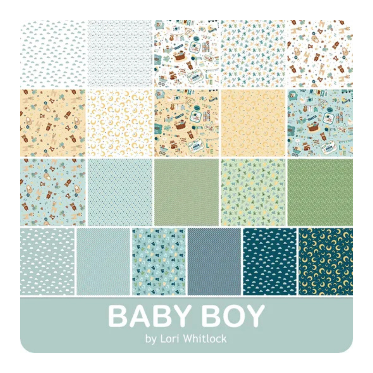 Baby Boy Fabric Jelly Roll for Riley Blake by Lori Whitlock - Rolie Polie