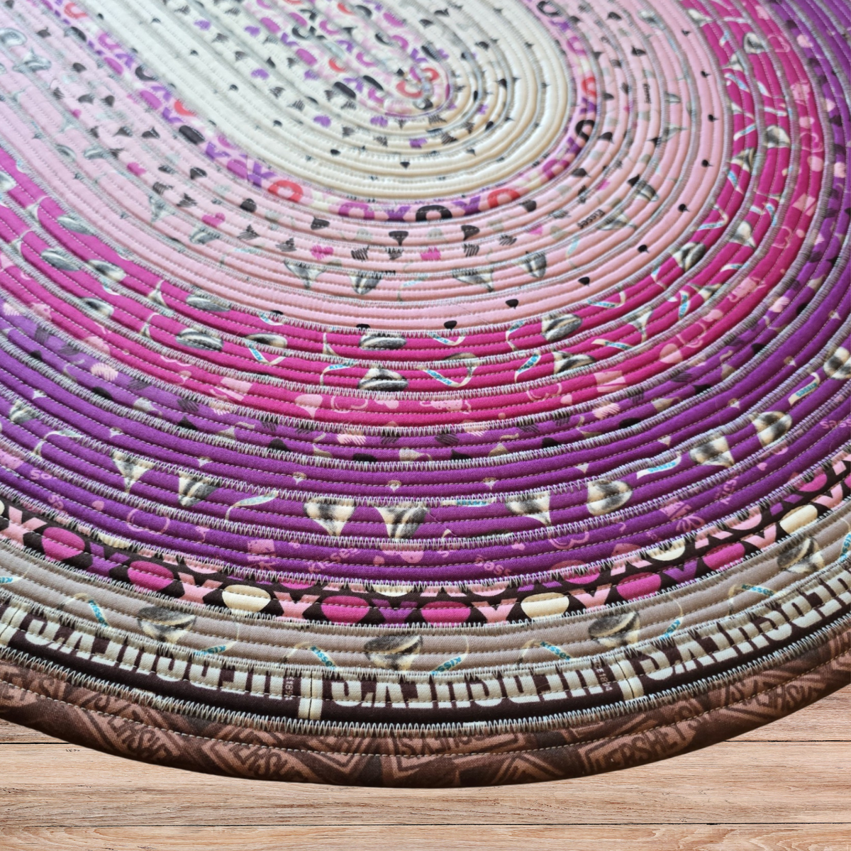 Celebrate with Hershey Handmade Premade Jelly Roll Rug - Retired Fabric