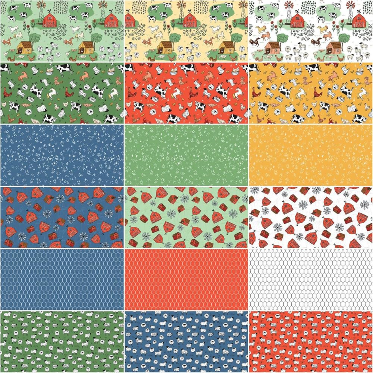 Farm Livin' Fabric Jelly Roll for Riley Blake by Diane Labombarbe