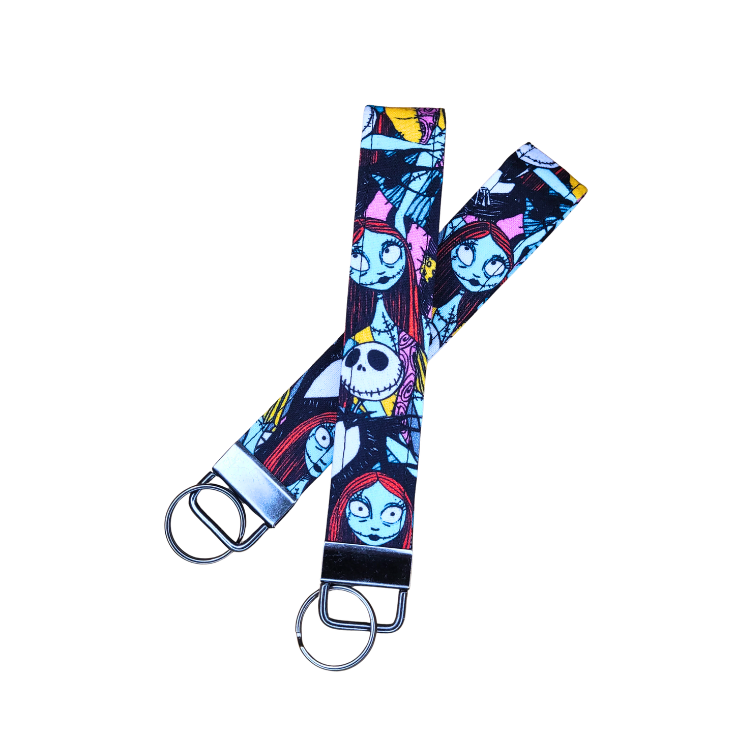 Jack & Sally Keychain Fob Wristlet in Bold Nightmare