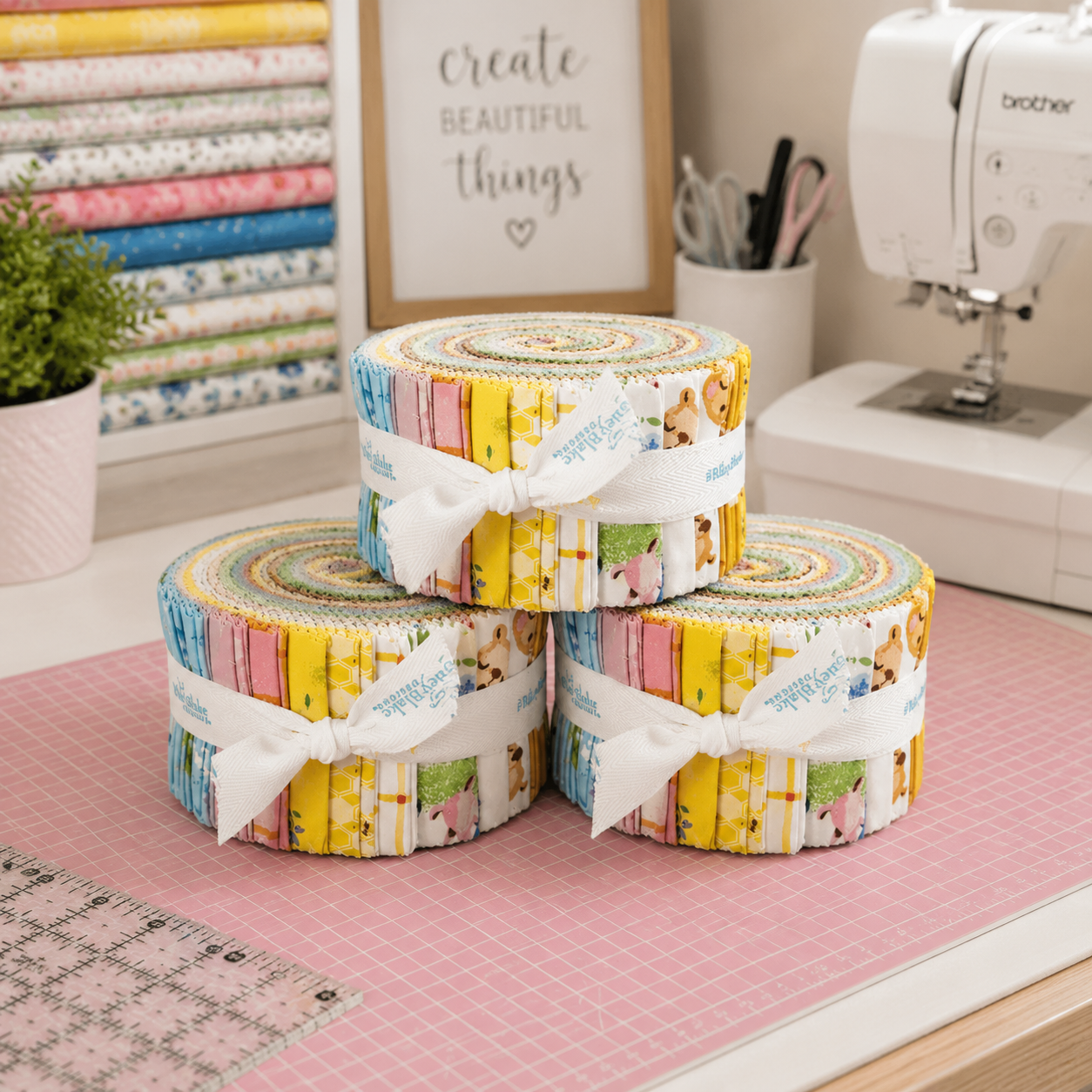 100 Aker Woods Fabric Pooh Bear Jelly Roll by Jill Howarth - Rolie Polie