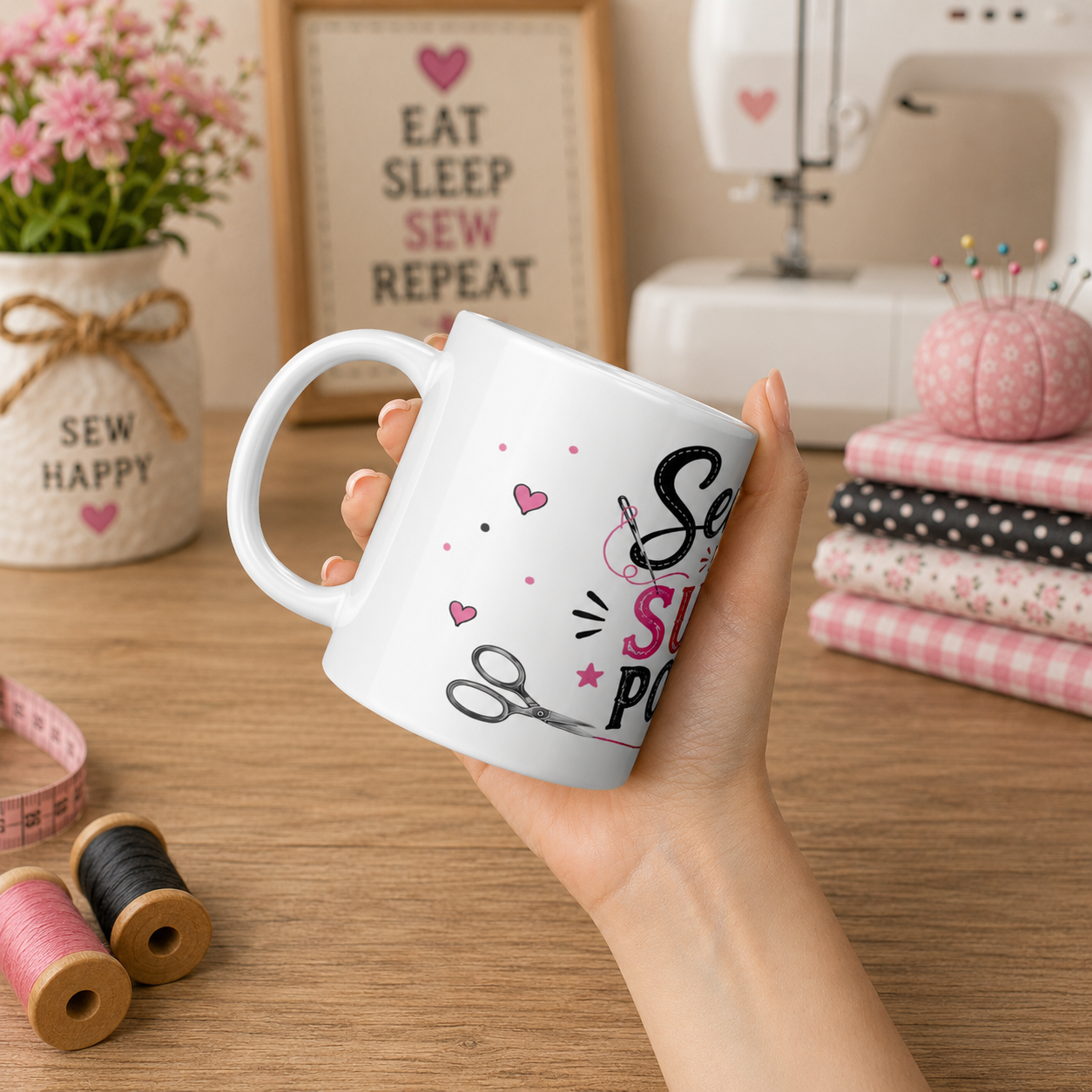 Sewing is My Super Power 11oz Swag Coffee Mug - White