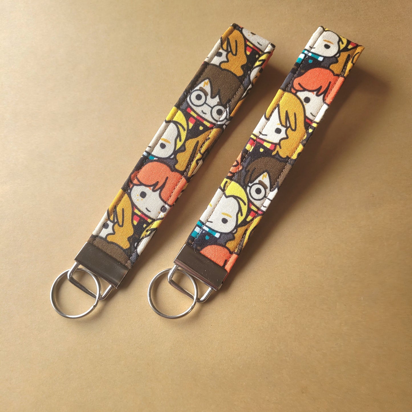 Harry Potter Keychain, Harry and Friends Keychain Wristlet, Cartoon Strap for Keys, Wrist Key Holder