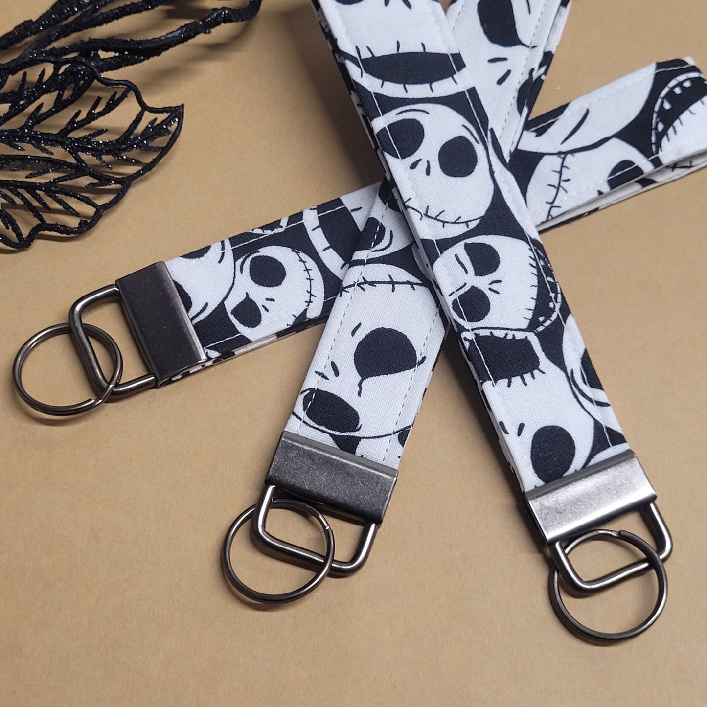 Jack Skellington Wristlet Nightmare Before Christmas Key Strap Halloween Keychain