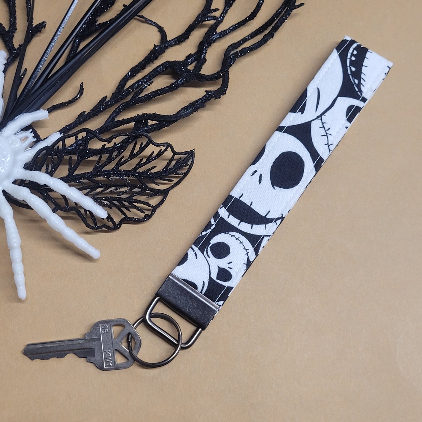 Jack Skellington Wristlet Nightmare Before Christmas Key Strap Halloween Keychain