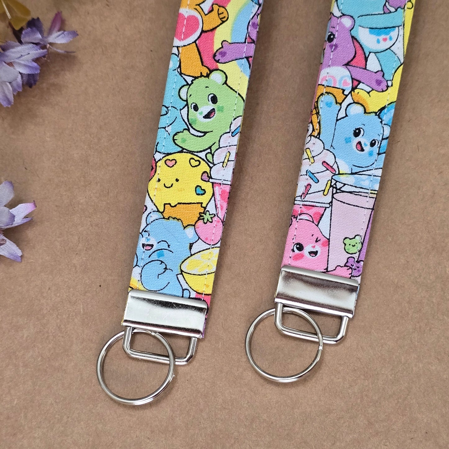 Care Bear Wristlet Retro Cartoon Bears Key Strap Keychain