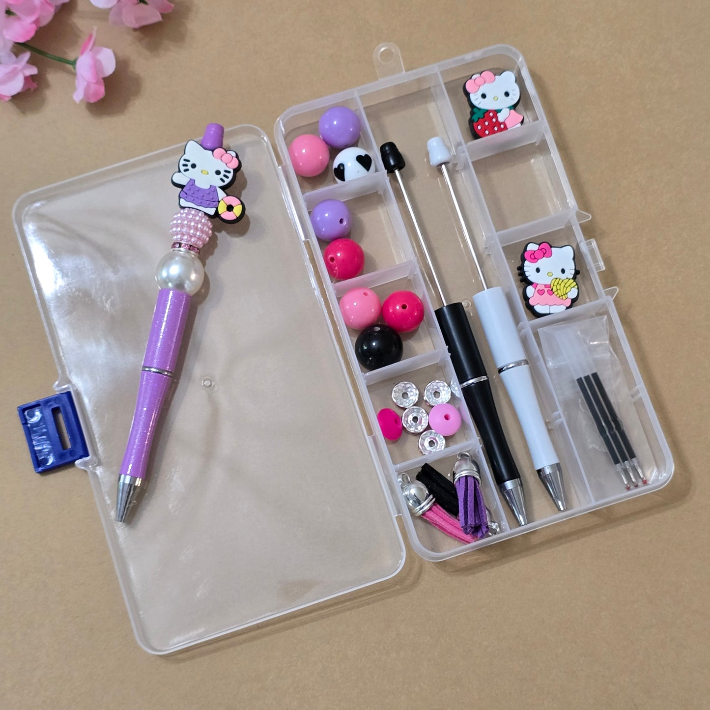 Cute Kitty Beadable 3 Piece Focal Pen Making Kit