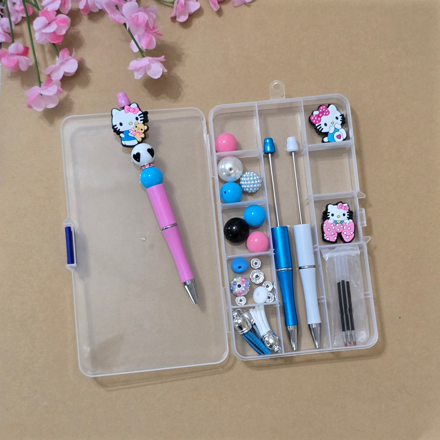 Cute Kitty Beadable 3 Piece Focal Pen Making Kit