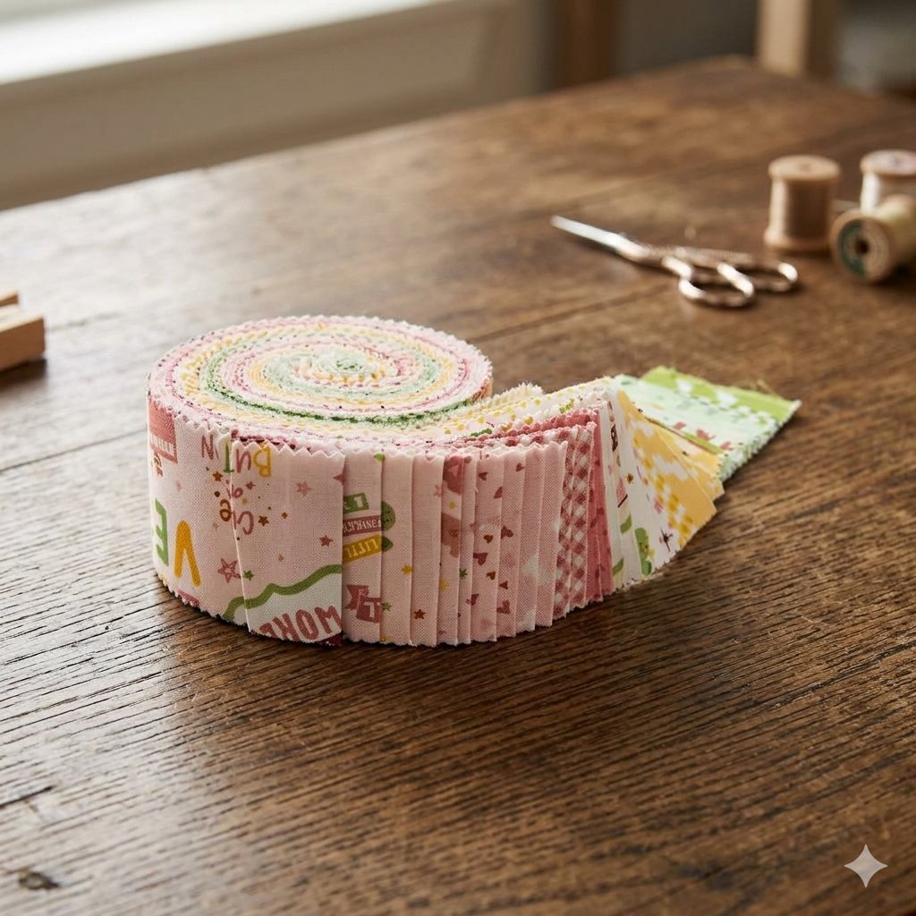 Baby Girl Fabric Jelly Roll for Riley Blake by Lori Whitlock - Rolie Polie