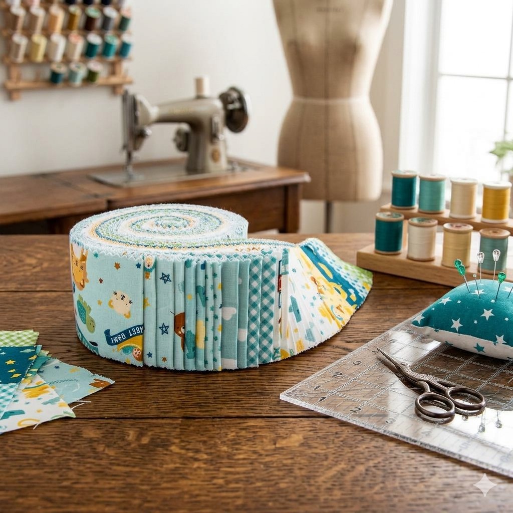 Baby Boy Fabric Jelly Roll for Riley Blake by Lori Whitlock - Rolie Polie