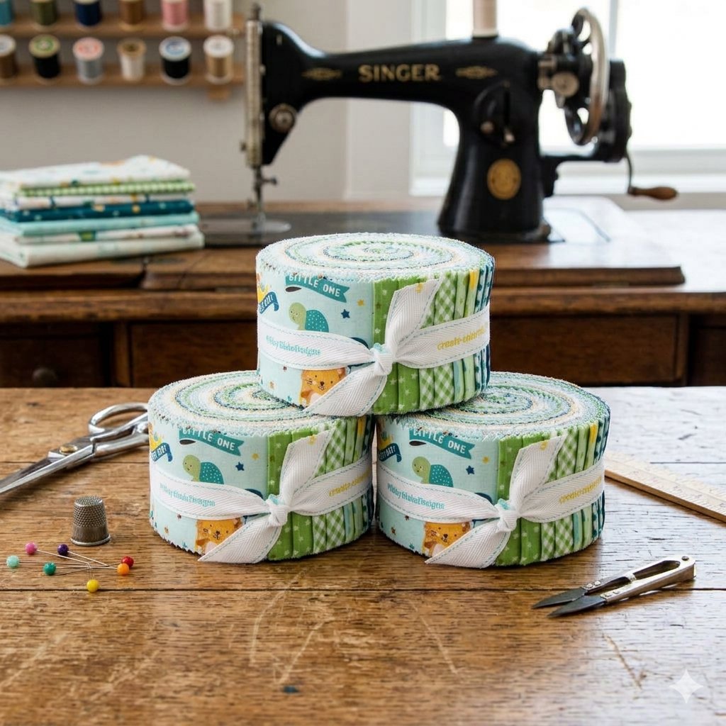 Baby Boy Fabric Jelly Roll for Riley Blake by Lori Whitlock - Rolie Polie