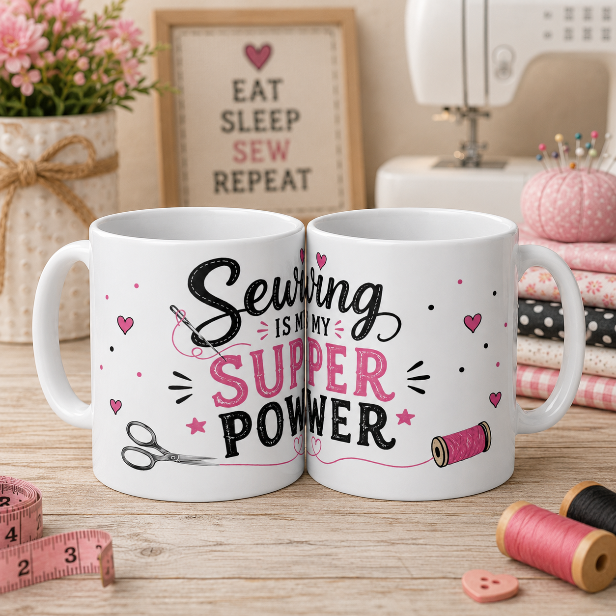 Sewing is My Super Power 11oz Swag Coffee Mug - White