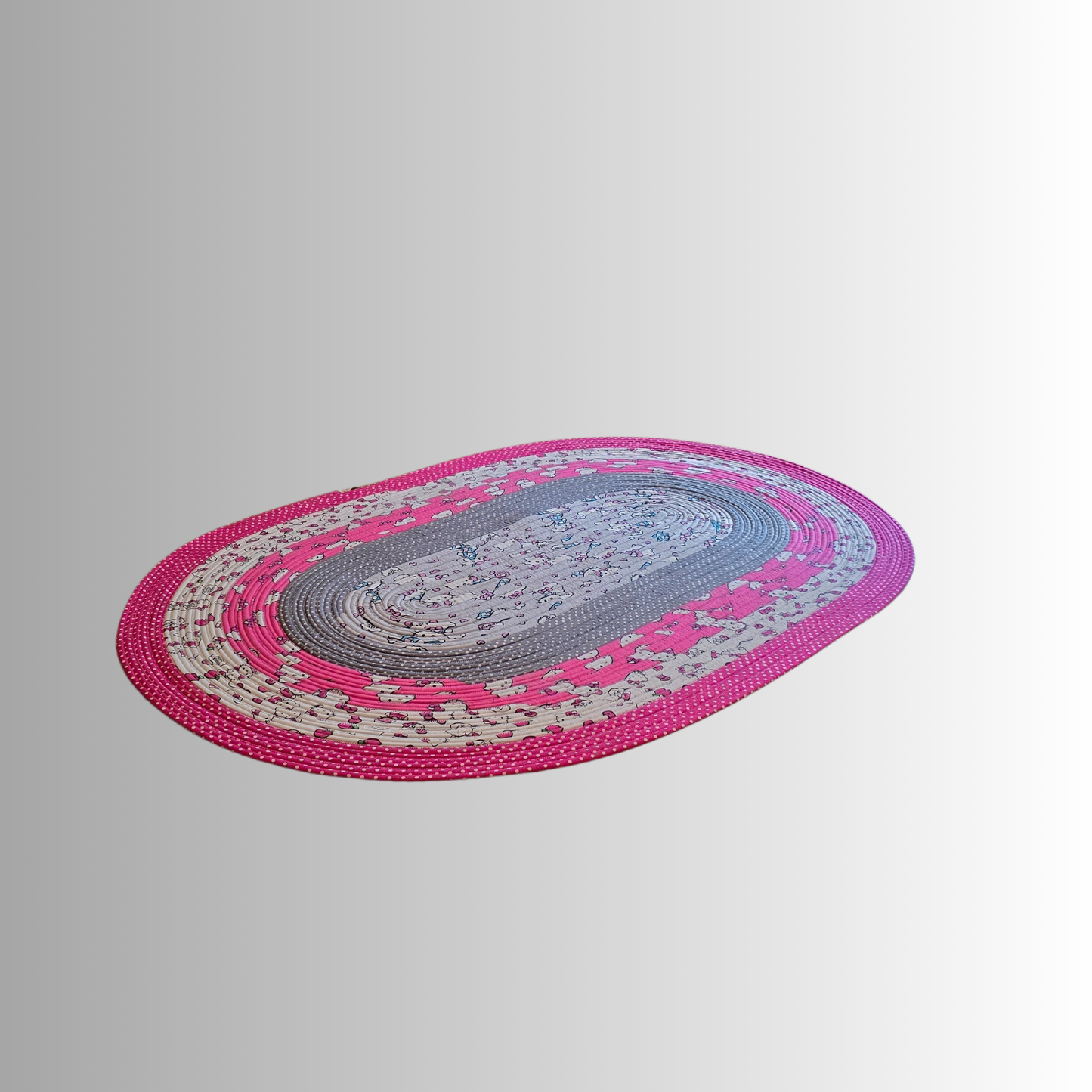 Hello Kitty Handmade Kawaii Oval Jelly Roll Rug