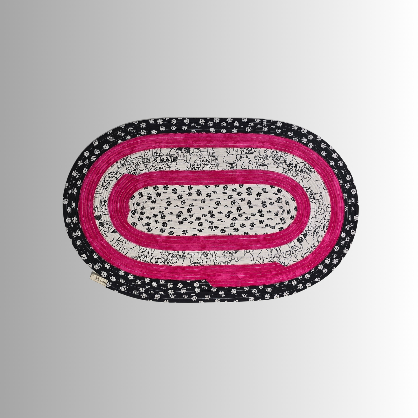 Pretty in Pink Pet Feeding Mat Jelly Roll Pet Bowl Rug