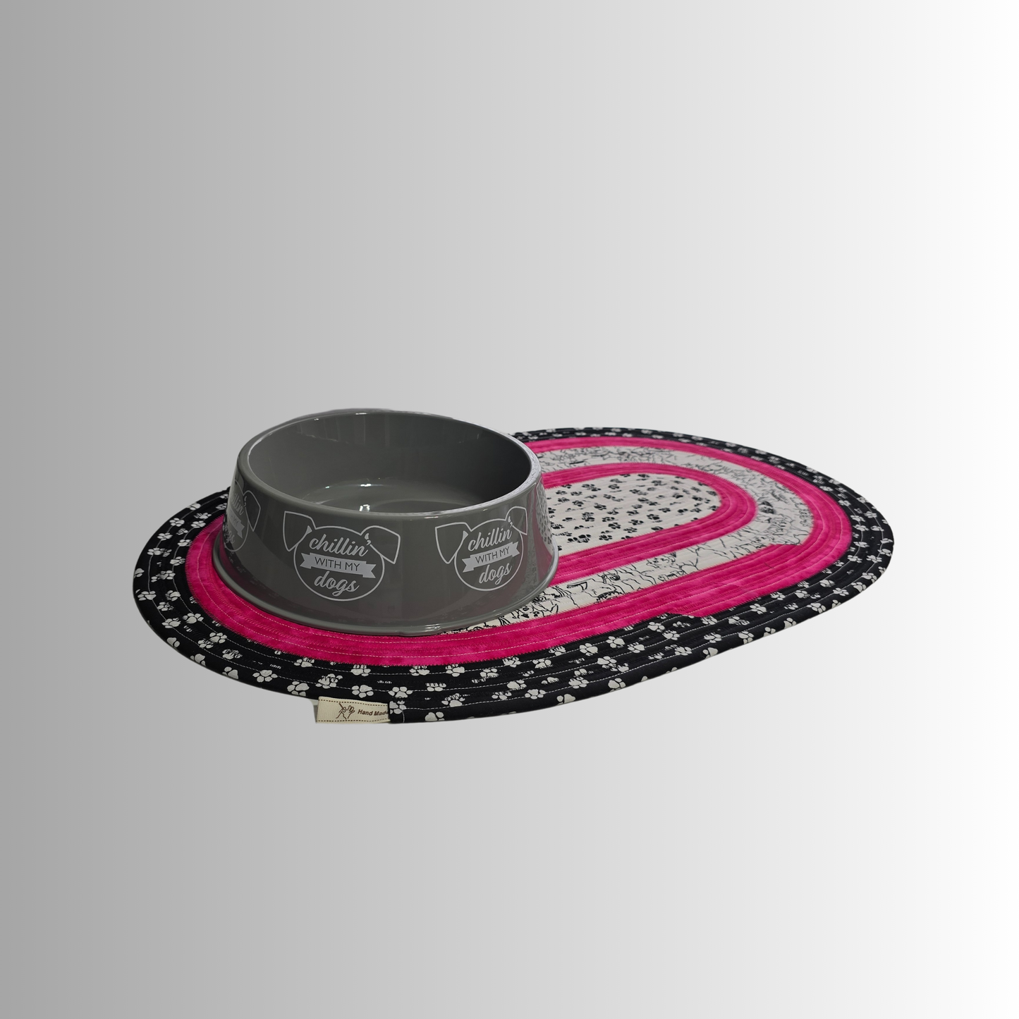 Pretty in Pink Pet Feeding Mat Jelly Roll Pet Bowl Rug