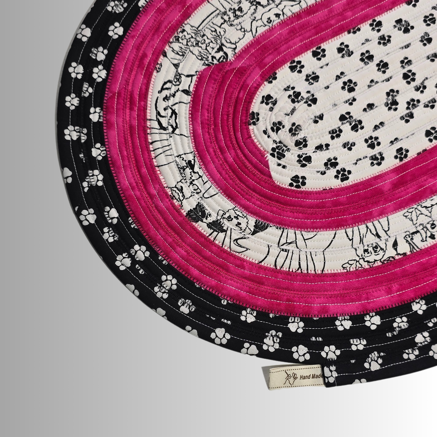 Pretty in Pink Pet Feeding Mat Jelly Roll Pet Bowl Rug