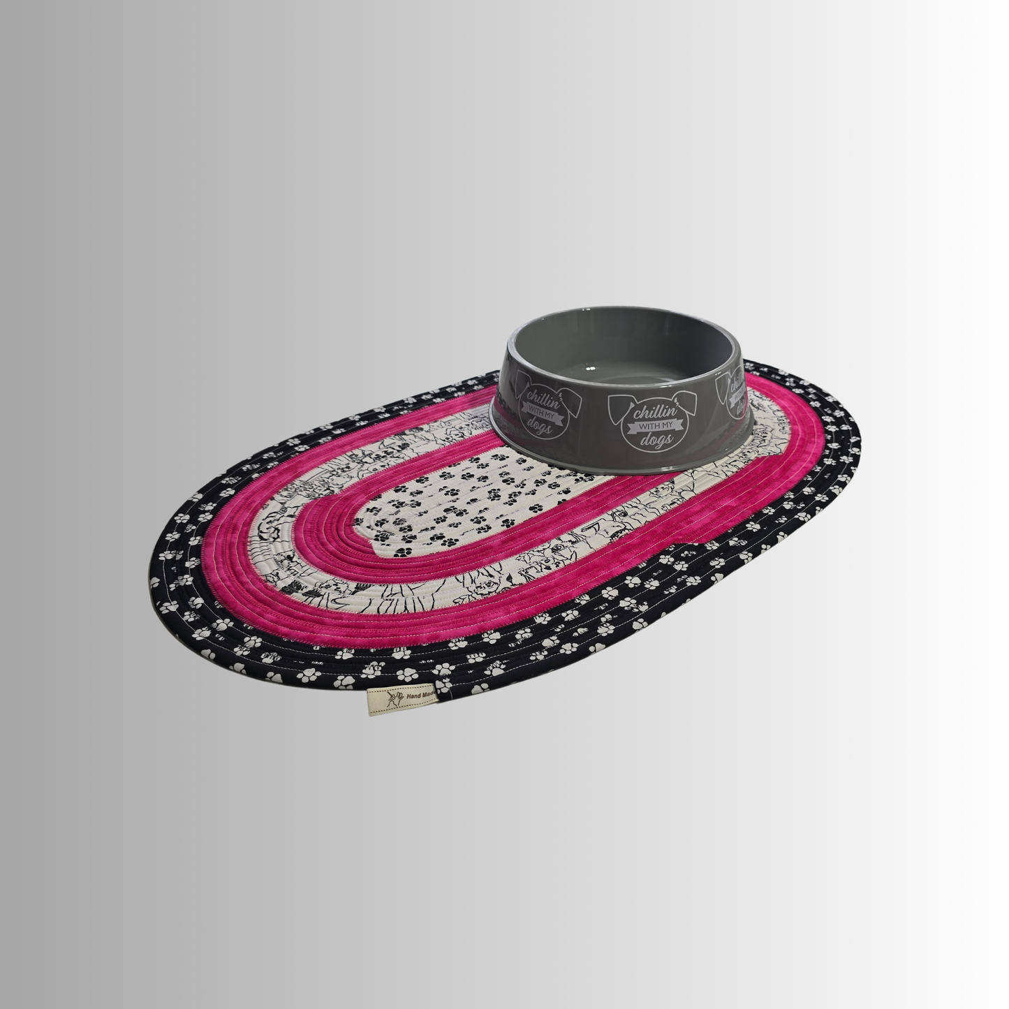 Pretty in Pink Pet Feeding Mat Jelly Roll Pet Bowl Rug