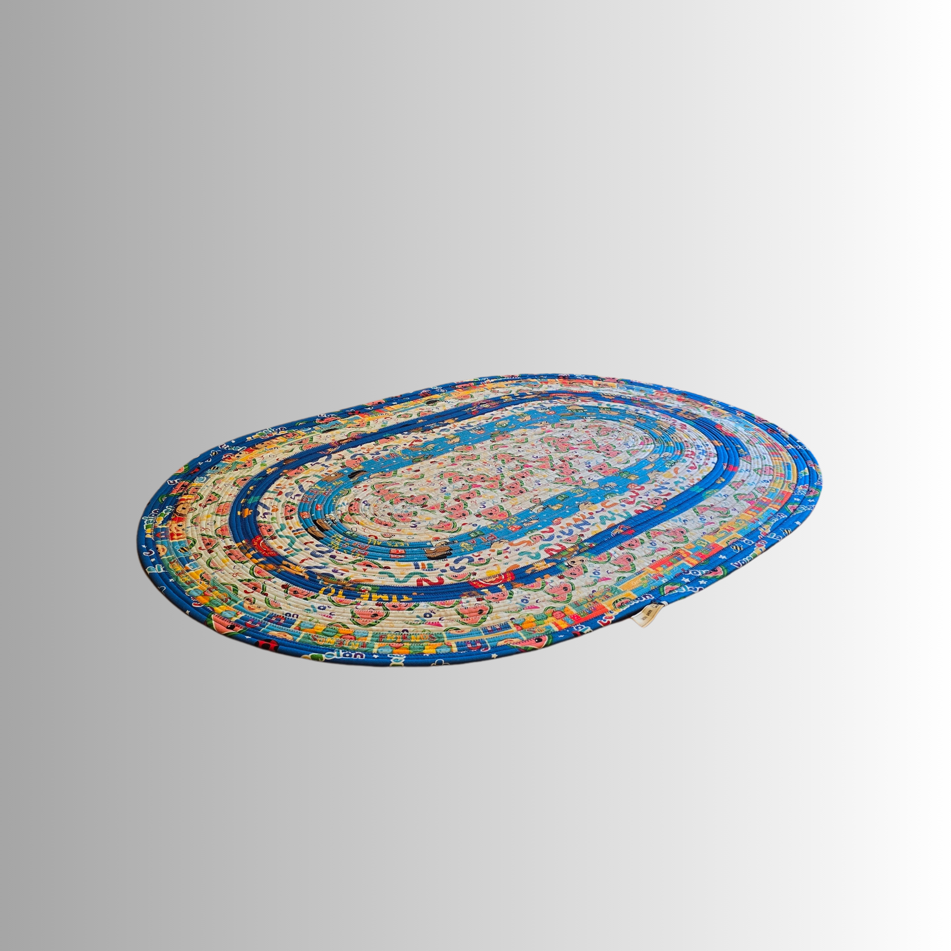 Cocomelon Handmade Oval Jelly Roll Rug in Blue – Crafty Angie Designs