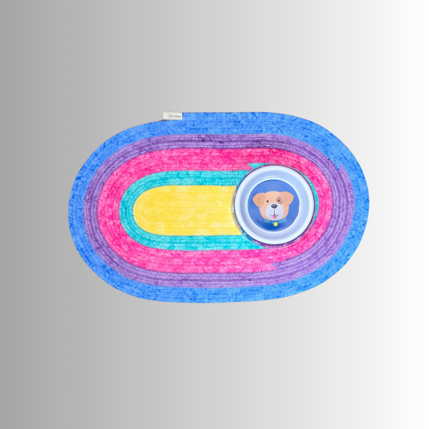 Pastel Rainbow Pet Feeding Mat Jelly Roll Pet Bowl Rug