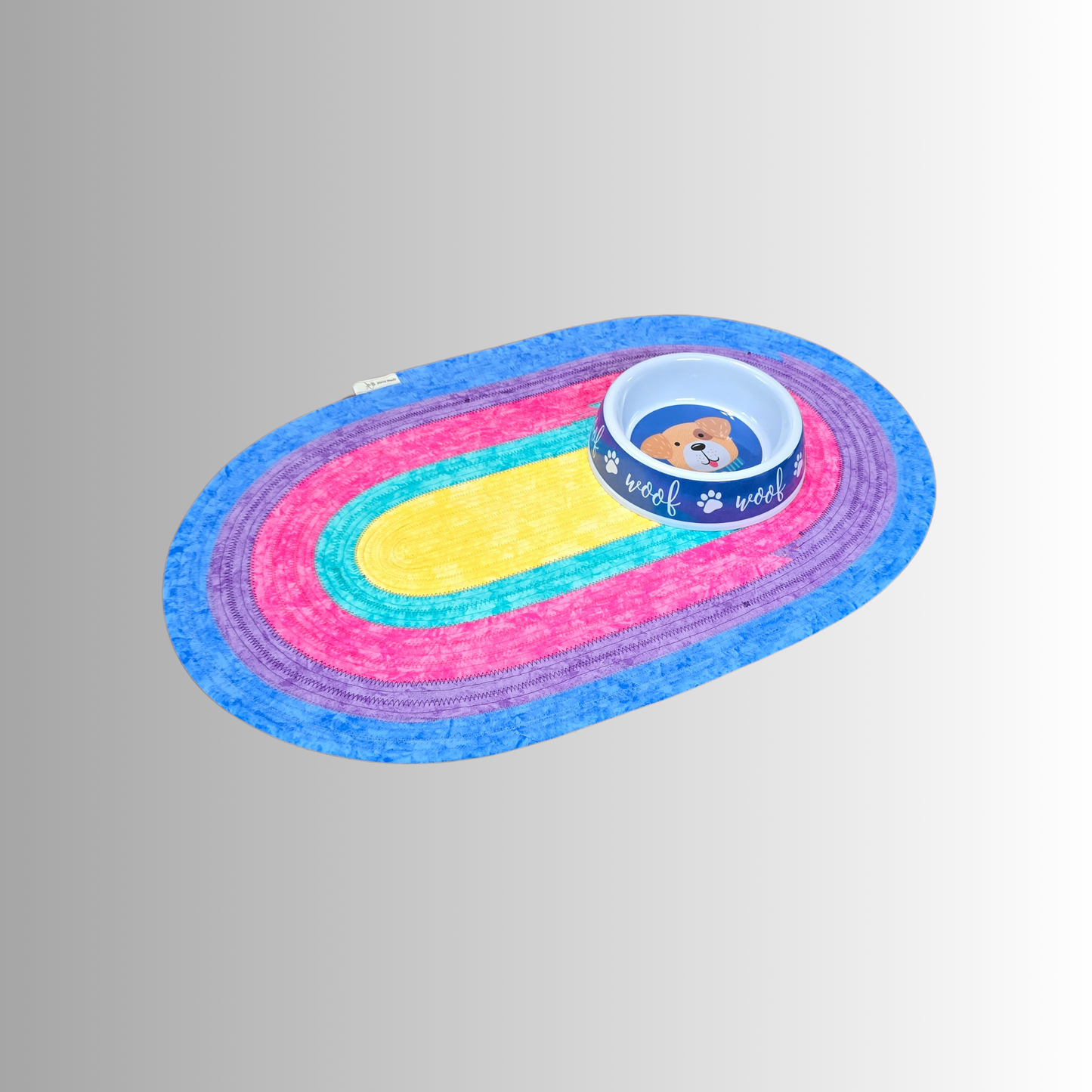 Pastel Rainbow Pet Feeding Mat Jelly Roll Pet Bowl Rug