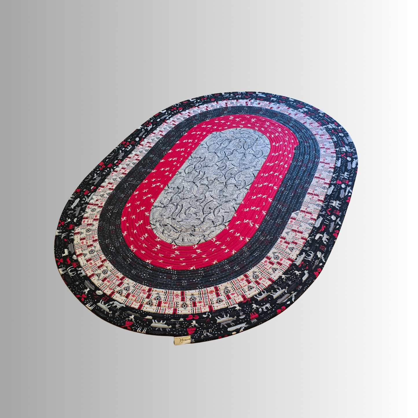 Forest Animals Handmade Oval Woodland Jelly Roll Rug