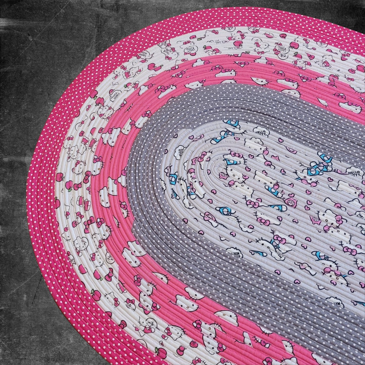 Hello Kitty Handmade Kawaii Oval Jelly Roll Rug