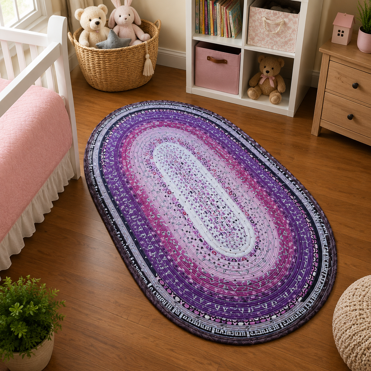 Celebrate with Hershey Handmade Premade Jelly Roll Rug - Retired Fabric