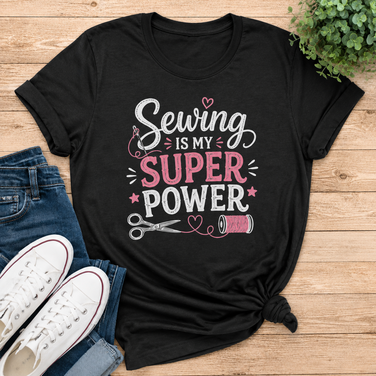 Sewing is My Super Power Women's Swag Graphic T-Shirt
