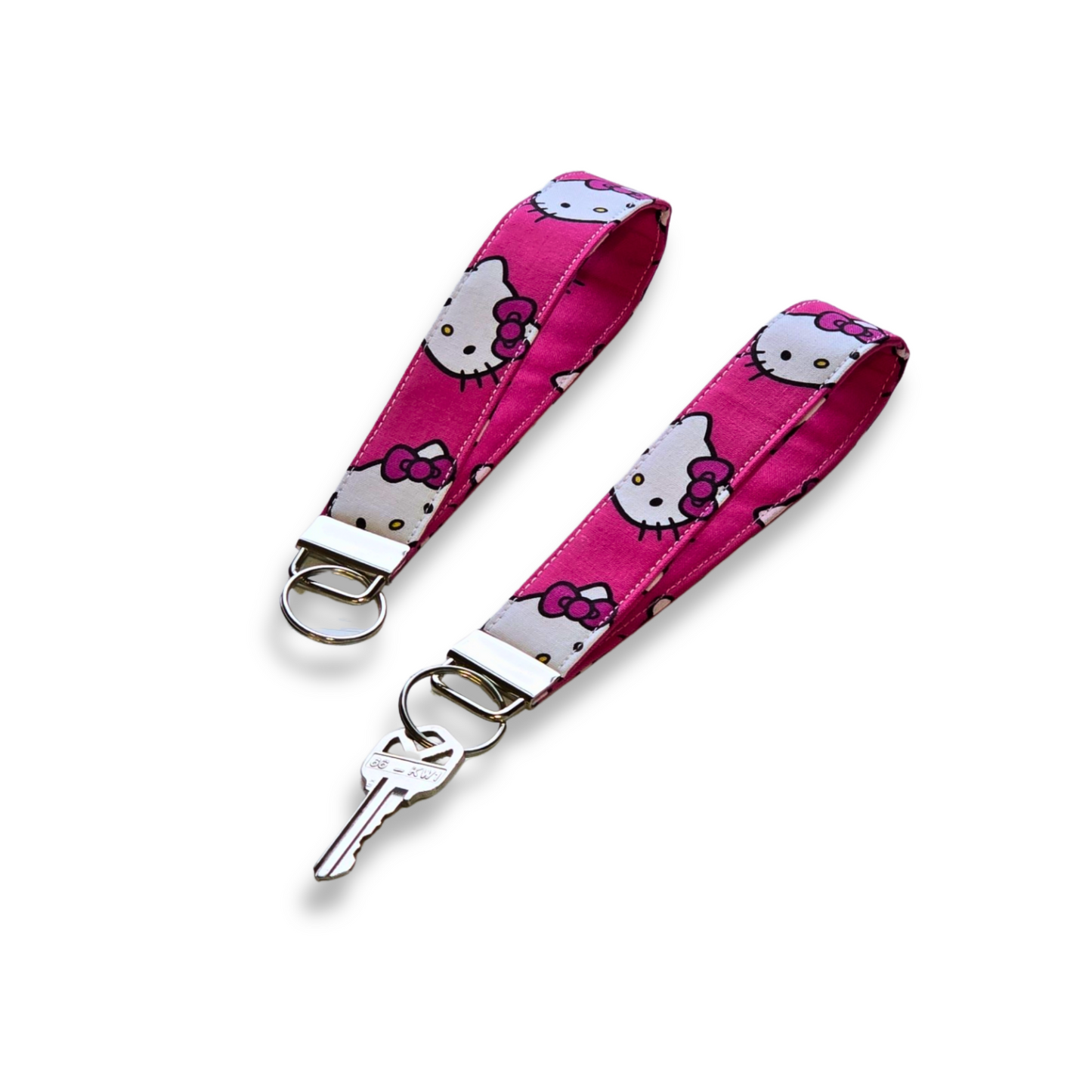 Hello Kitty Cute Keychain Fob Wristlet in Kitty Faces