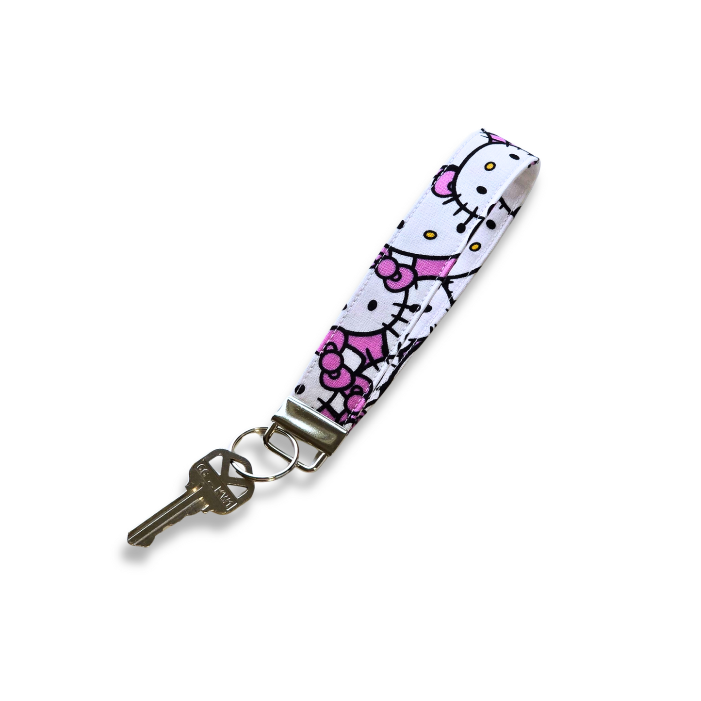 Hello Kitty Cute Keychain Fob Wristlet in Faces Repeat