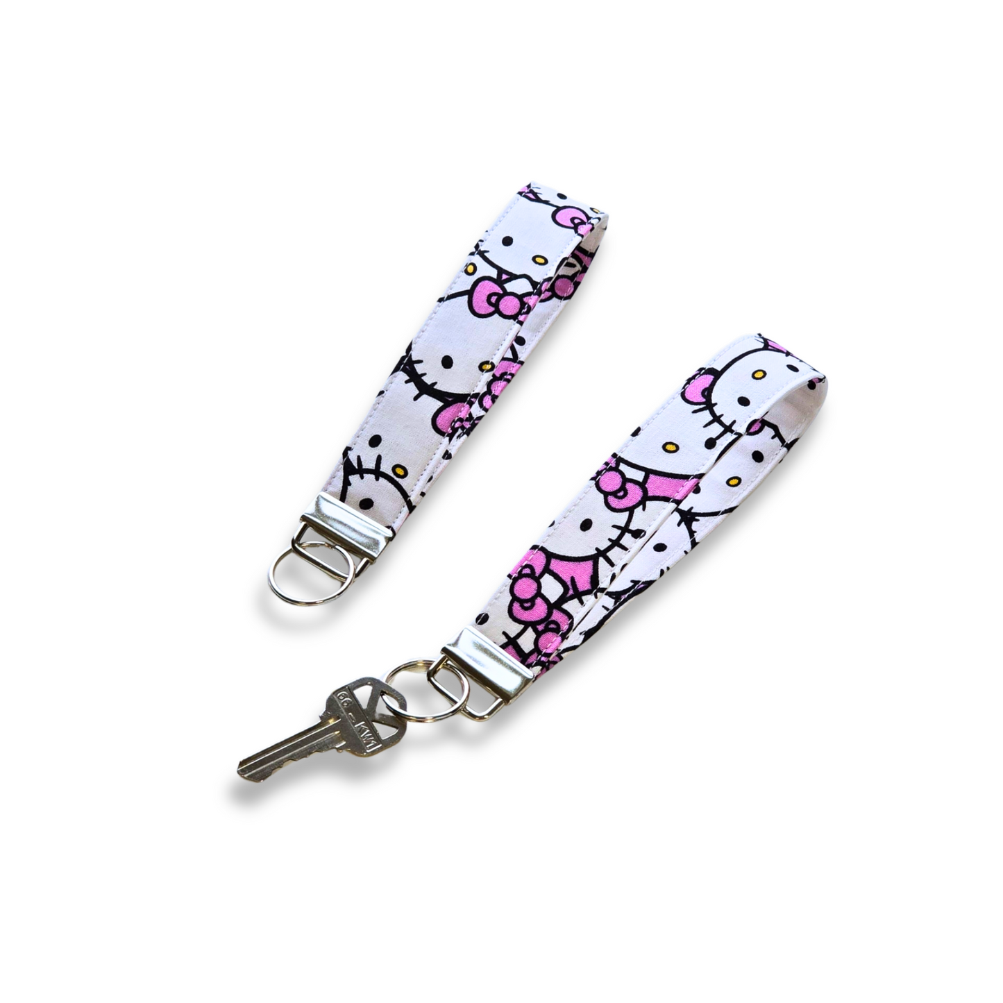 Hello Kitty Cute Keychain Fob Wristlet in Faces Repeat