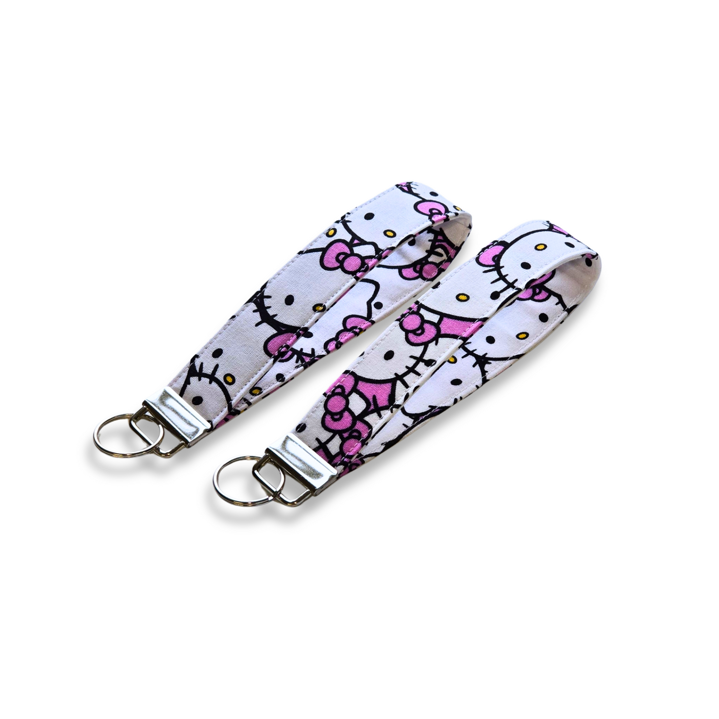 Hello Kitty Cute Keychain Fob Wristlet in Faces Repeat