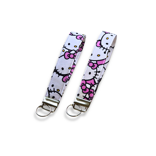 Hello Kitty Cute Keychain Fob Wristlet in Faces Repeat
