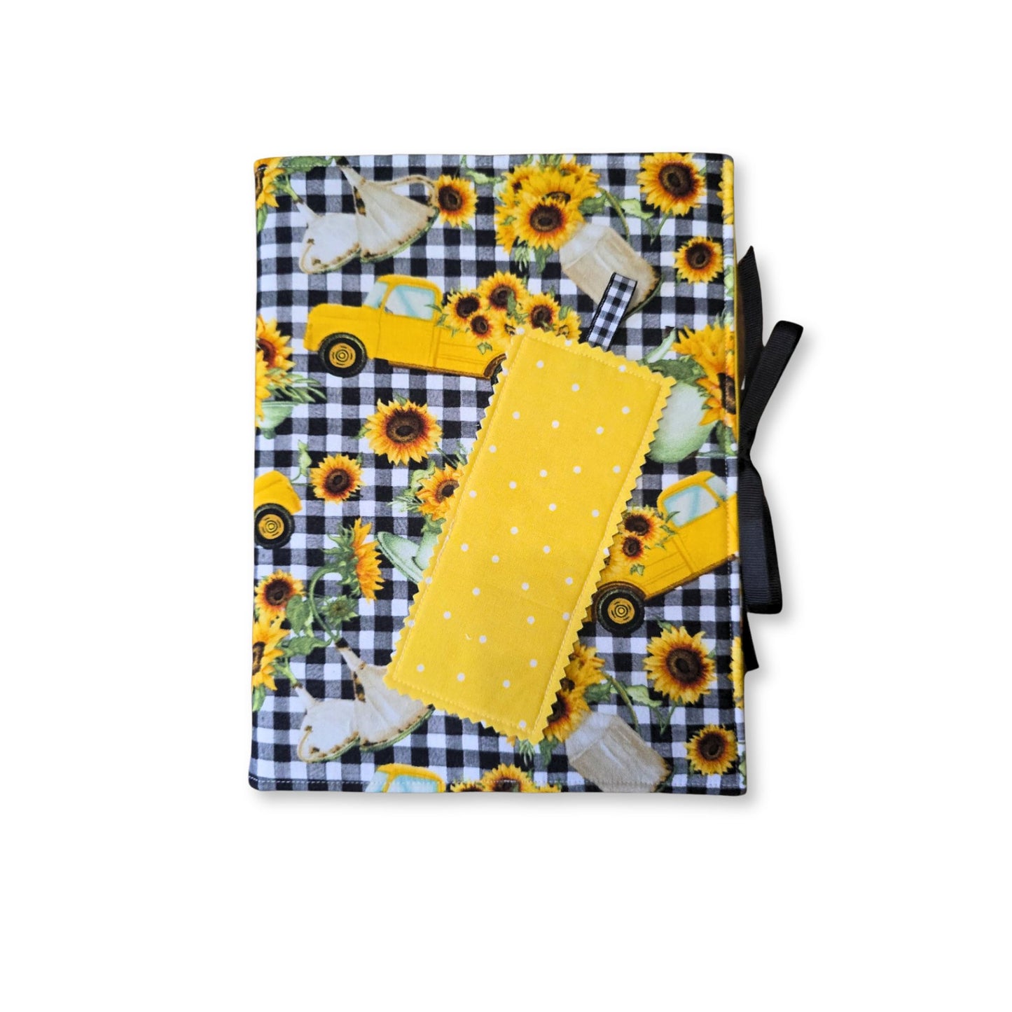 Sunflowers Composition Notebook Cover with Vintage Trucks