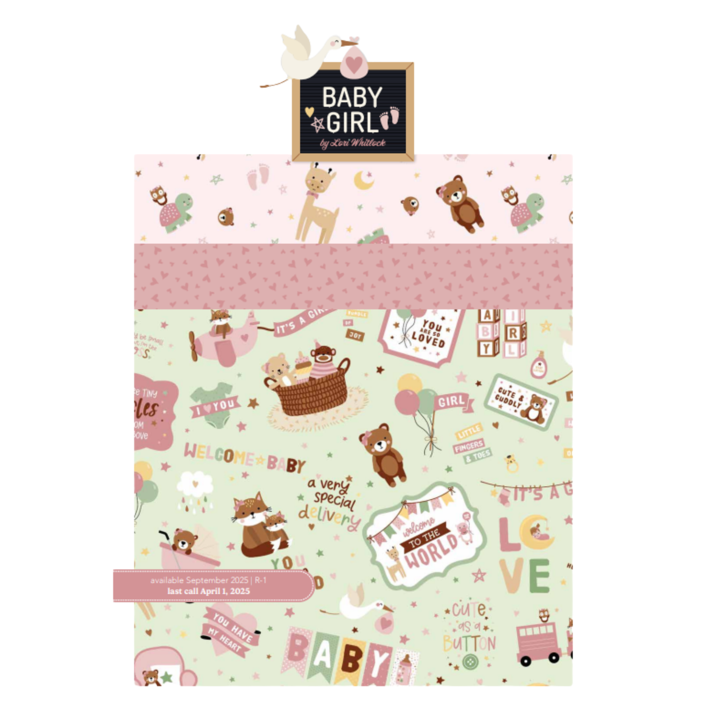 Baby Girl Fabric Jelly Roll for Riley Blake by Lori Whitlock - Rolie Polie