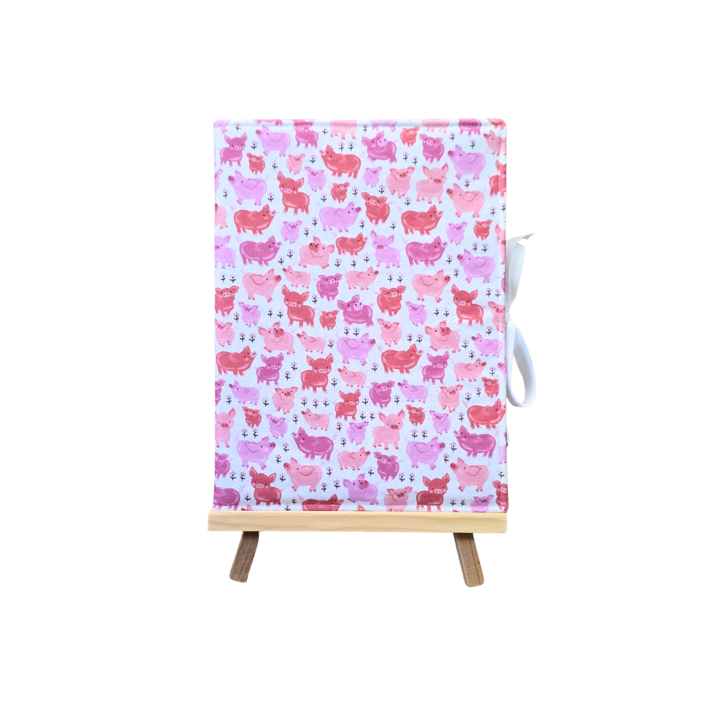 Pink Pig Composition Notebook Cover in Here Piggy Piggy Print