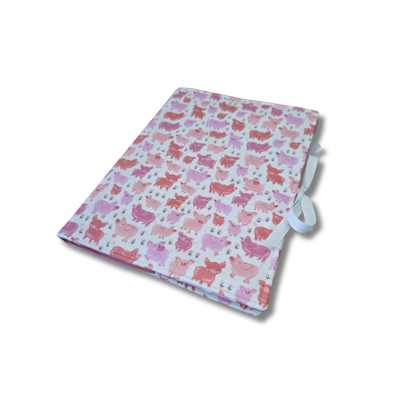 Pink Pig Composition Notebook Cover in Here Piggy Piggy Print