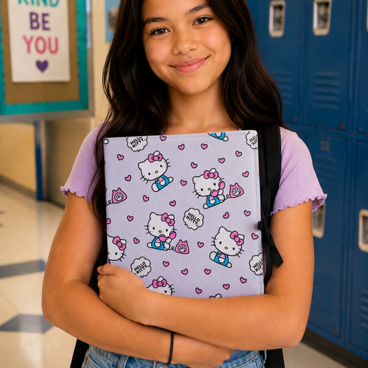 Hello Kitty Composition Book Cover in Large Print Grey