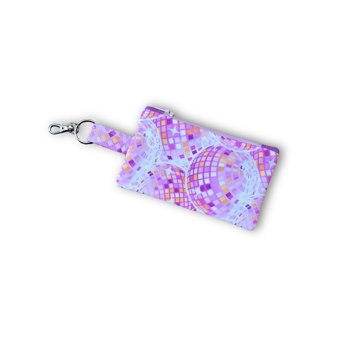 Coin Purse with Key Ring and Lobster Claw in Disco Diva