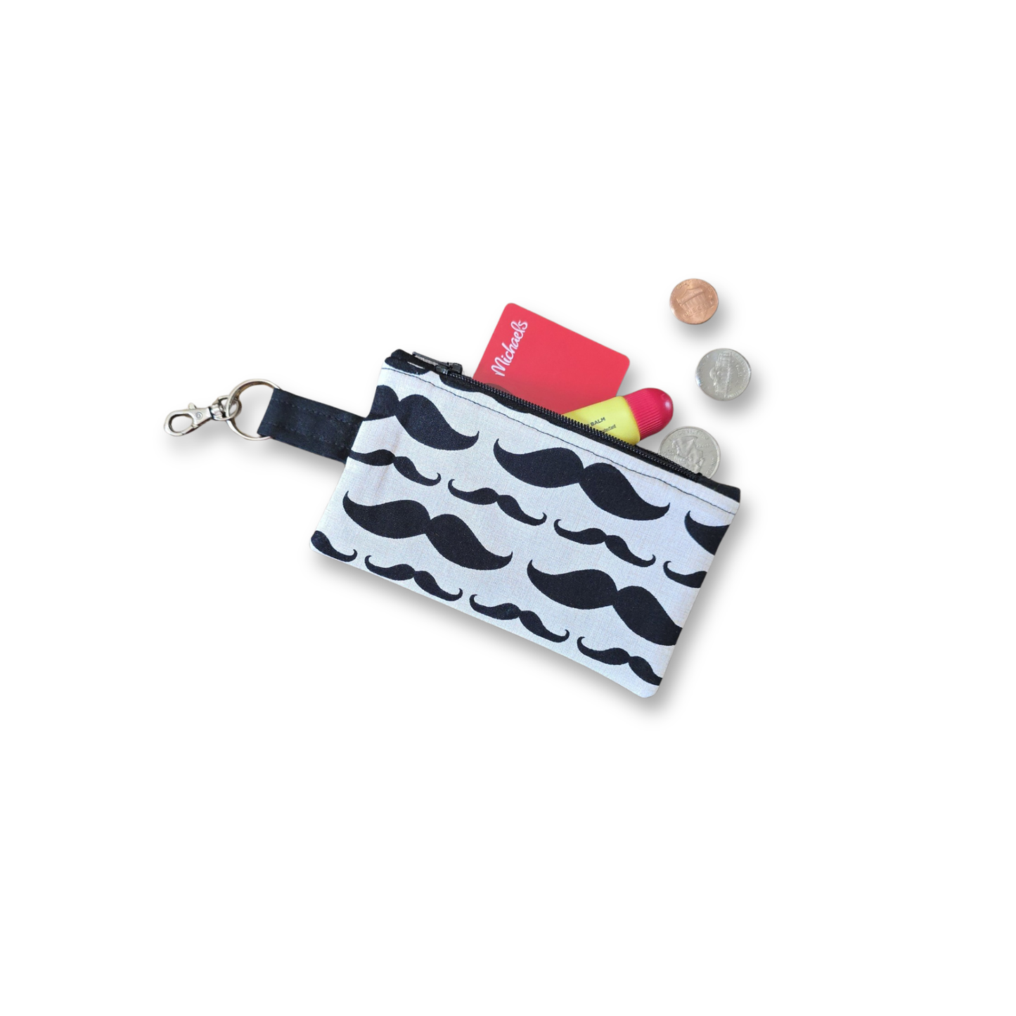 Mustache Tablet / Book Sleeve with Matching Coin Purse Keychain