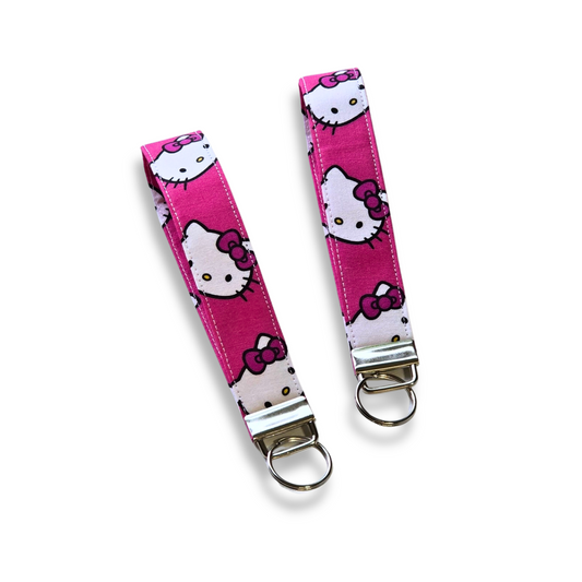 Hello Kitty Cute Keychain Fob Wristlet in Kitty Faces