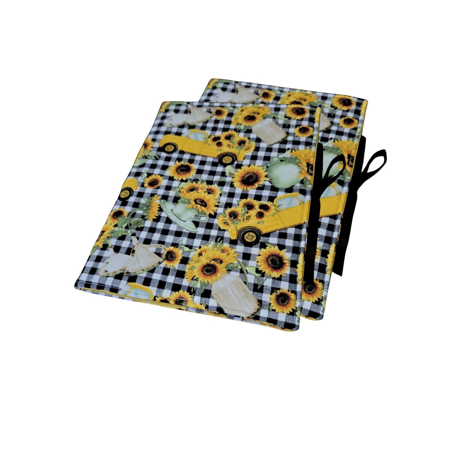 Sunflowers Composition Notebook Cover with Vintage Trucks