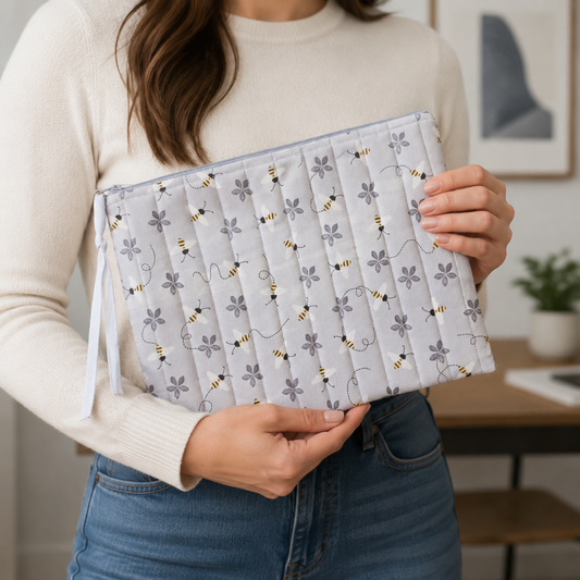 Bees Tablet / Book Sleeve with Matching Coin Purse Keychain