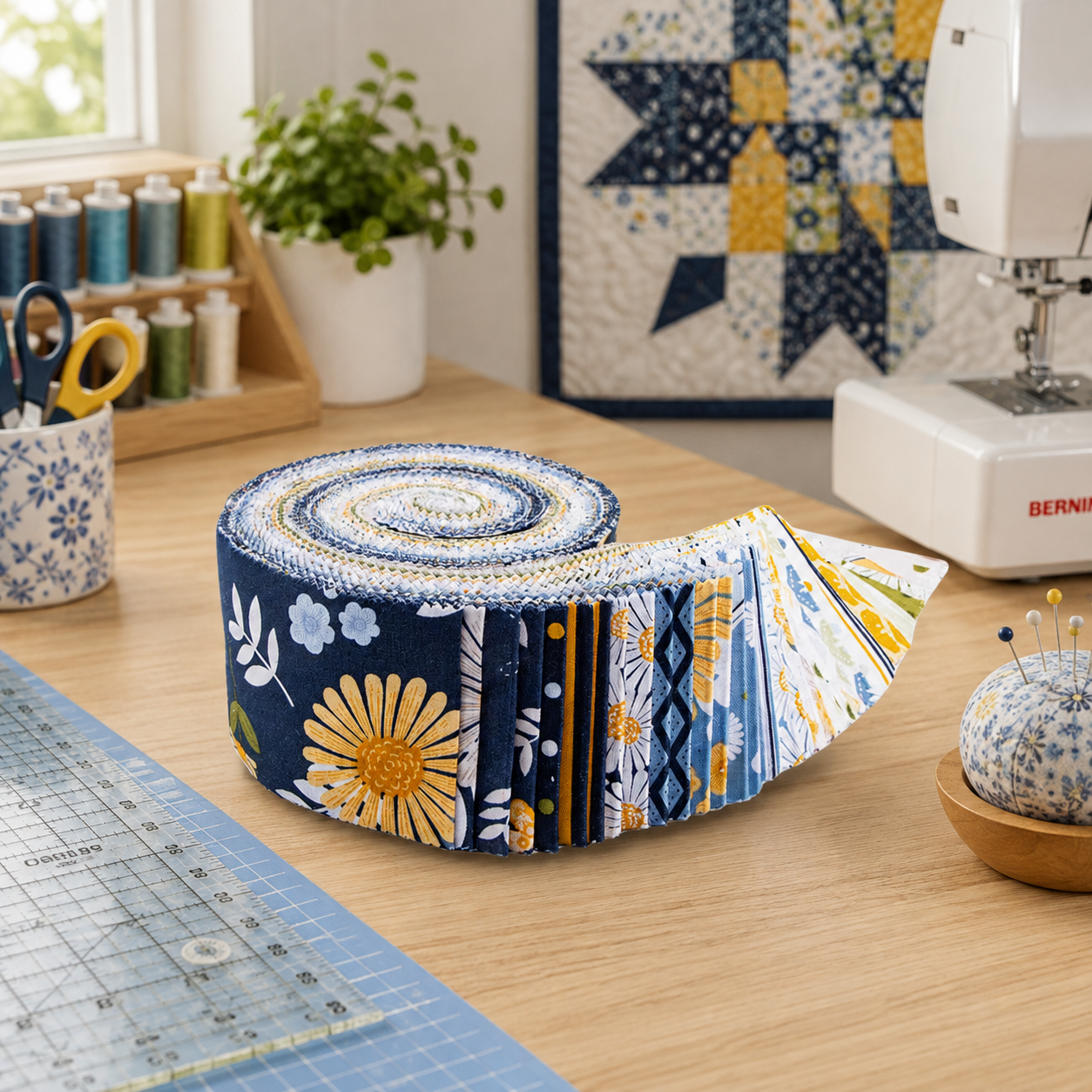 Sunshine & Dandelions Fabric Jelly Roll for Riley Blake by Traci Reed