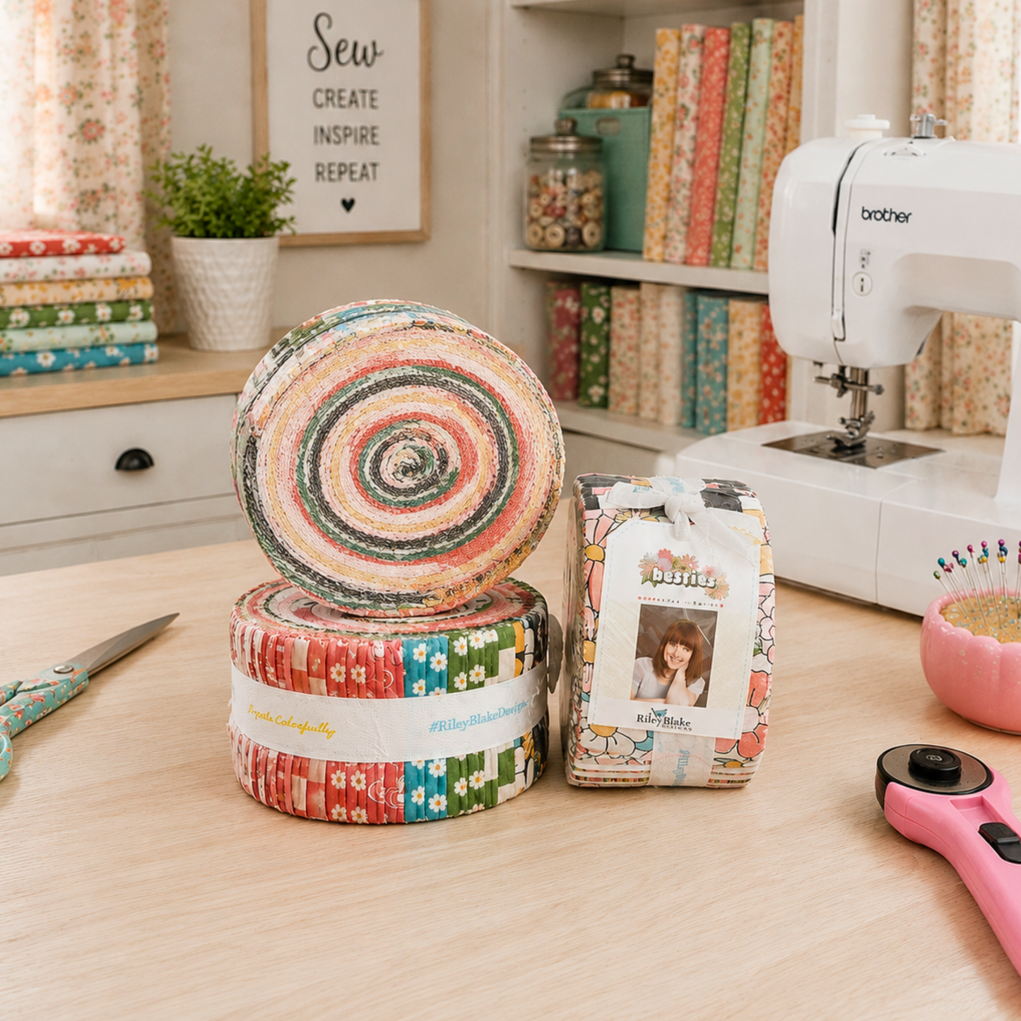 Besties Fabric Jelly Roll for Riley Blake by Corinne Wells