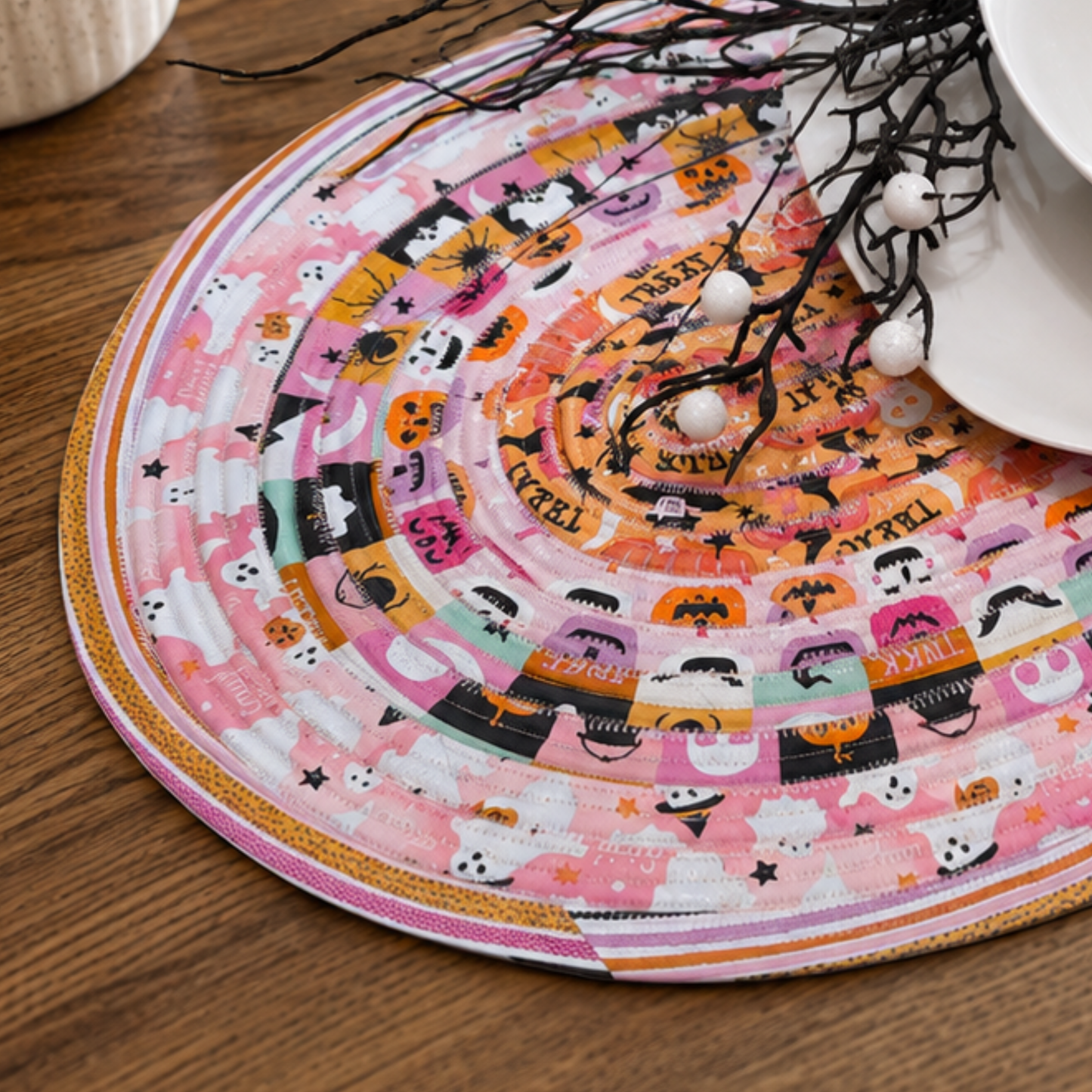Halloween Placemats Retro Pink Jelly Roll Table Mats